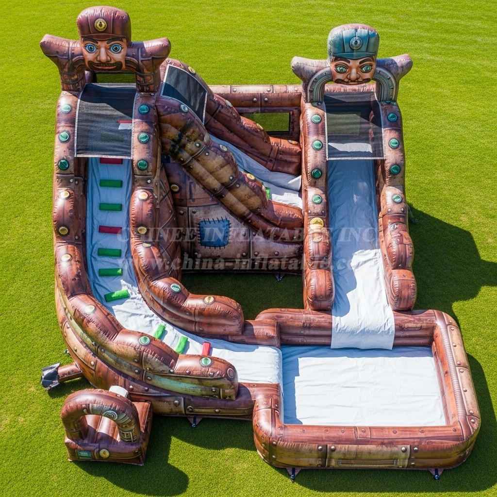 T8-7434 Rusty Rivets Theme Inflatable Water Slide