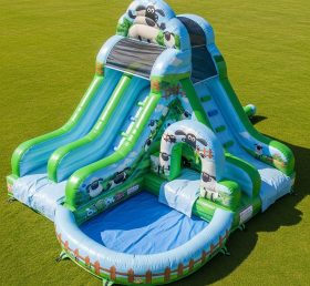T8-7446 Shaun the Sheep Theme Inflatable Water Slide