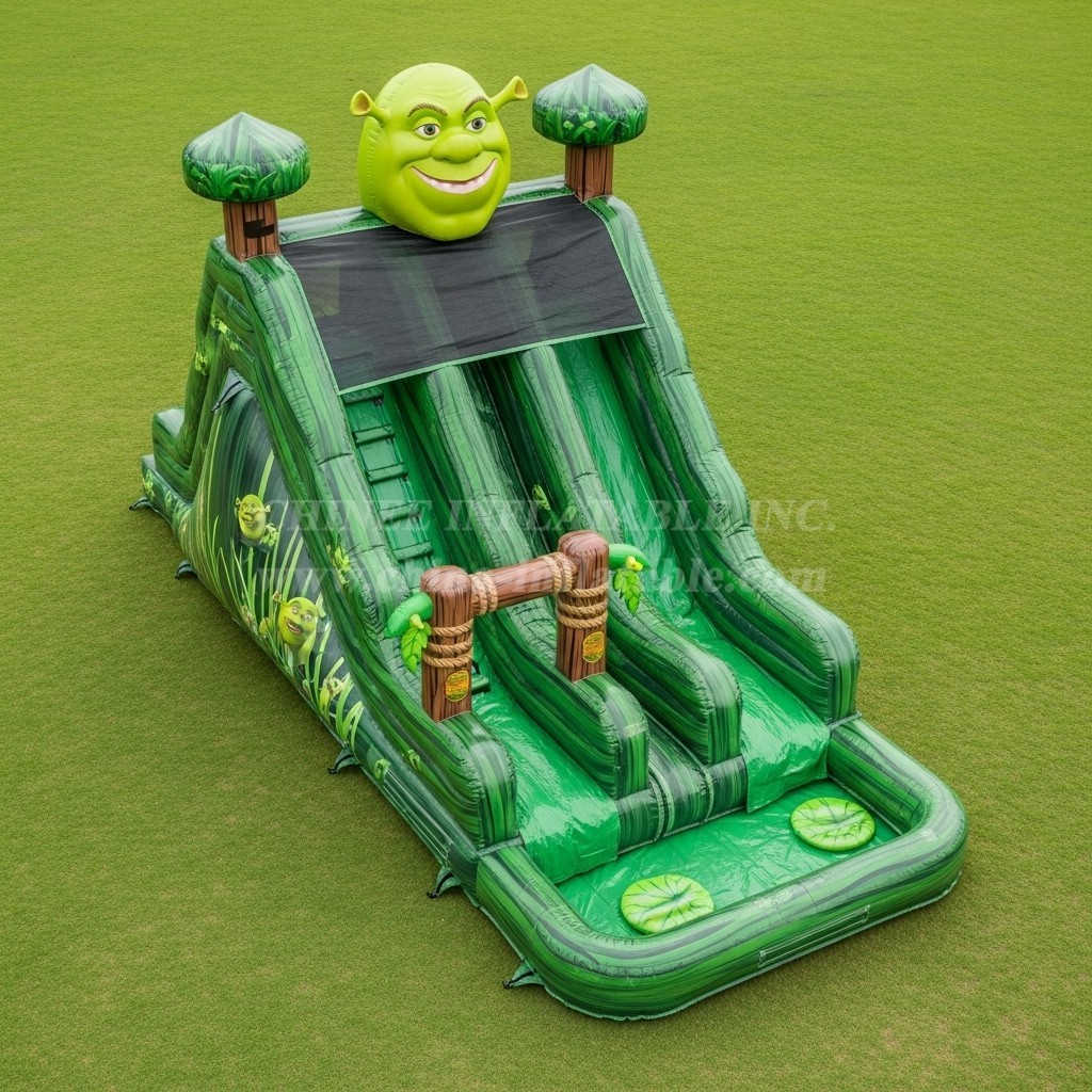 T8-7458 Shrek Theme Inflatable Water Slide