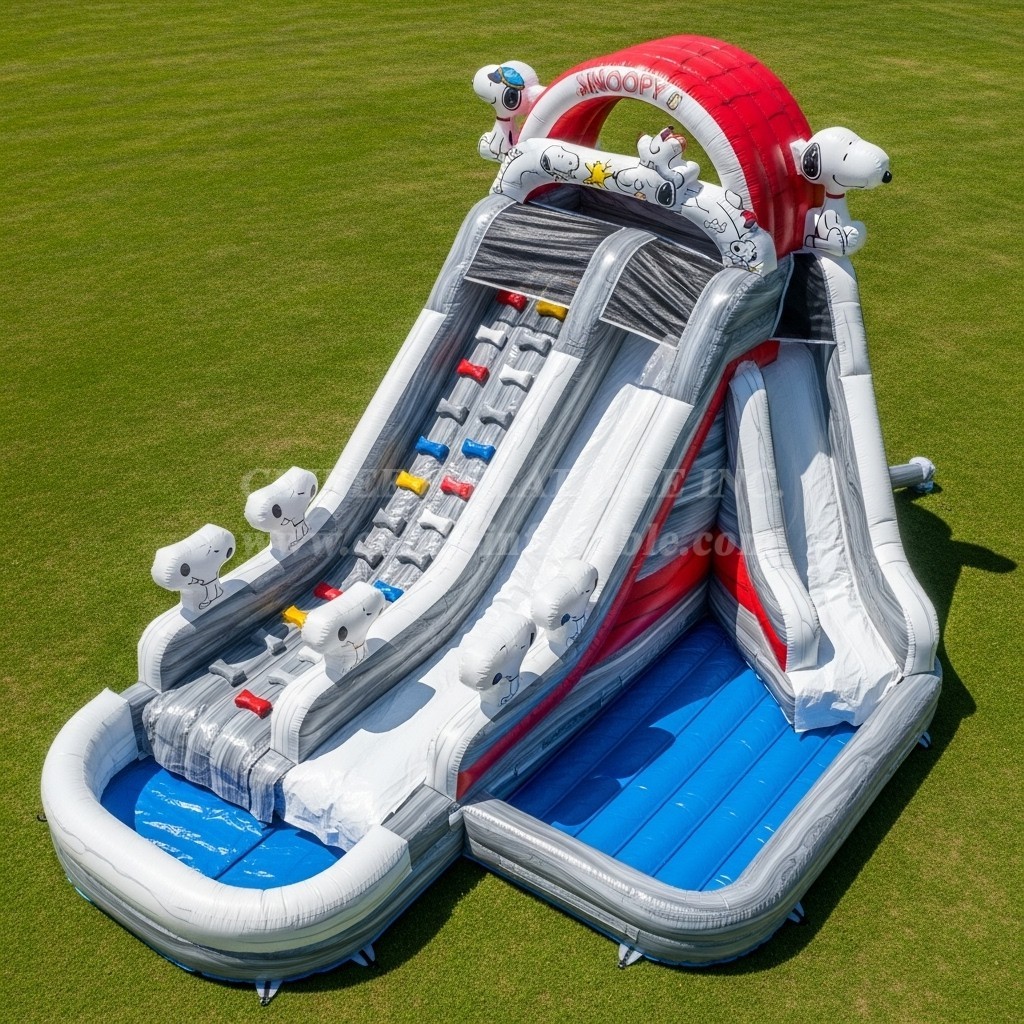 T8-7464 Snoopy Theme Inflatable Water Slide