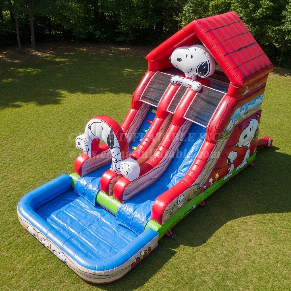 T8-7466 Snoopy Theme Inflatable Water Slide