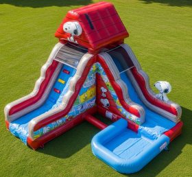 T8-7469 Snoopy Theme Inflatable Water Slide