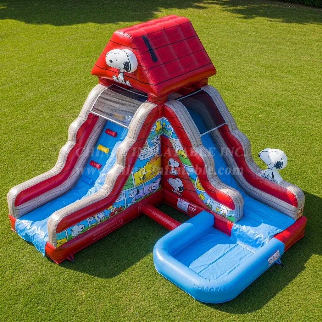 T8-7469 Snoopy Theme Inflatable Water Slide
