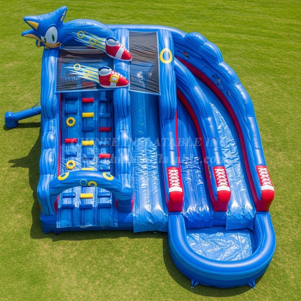 T8-7472 Sonic Theme Inflatable Water Slide