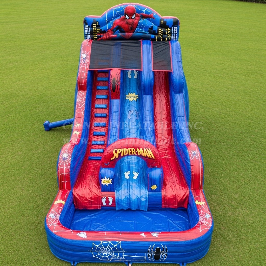 T8-7477 Spider-Man Theme Inflatable Water Slide