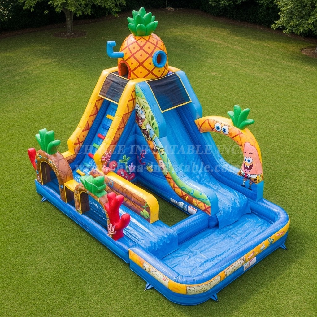 T8-7481 SpongeBob Theme Inflatable Water Slide