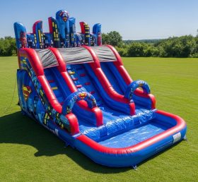 T8-7499 Superhero Theme Inflatable Water Slide