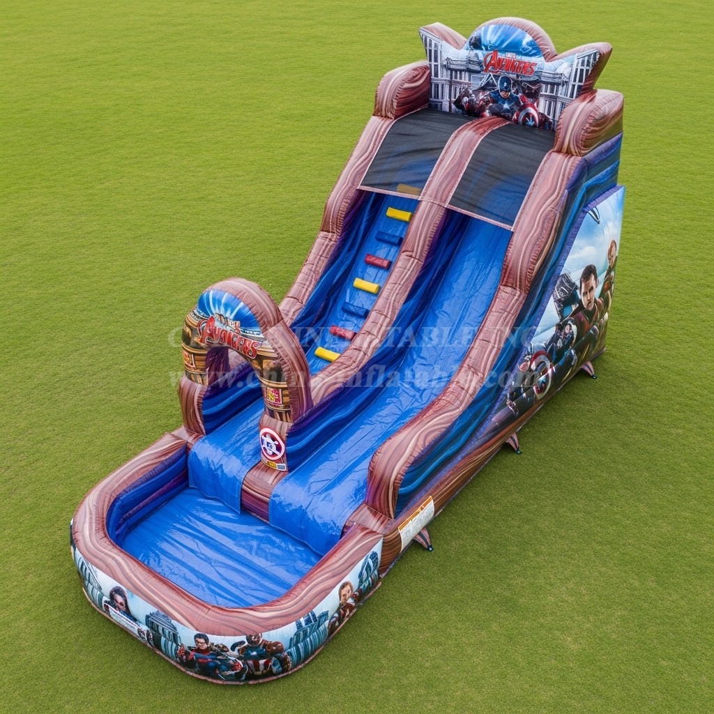 T8-7522 The Avengers Theme Inflatable Water Slide