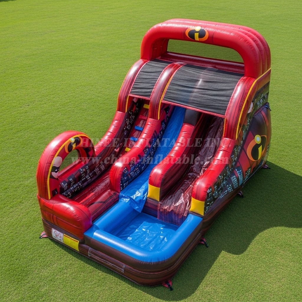 T8-7533 The Incredibles Theme Inflatable Water Slide