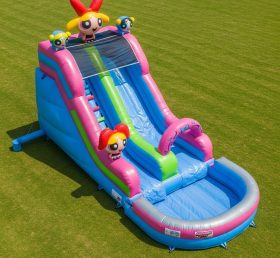 T8-7546 The Powerpuff Girls Theme Inflatable Water Slide