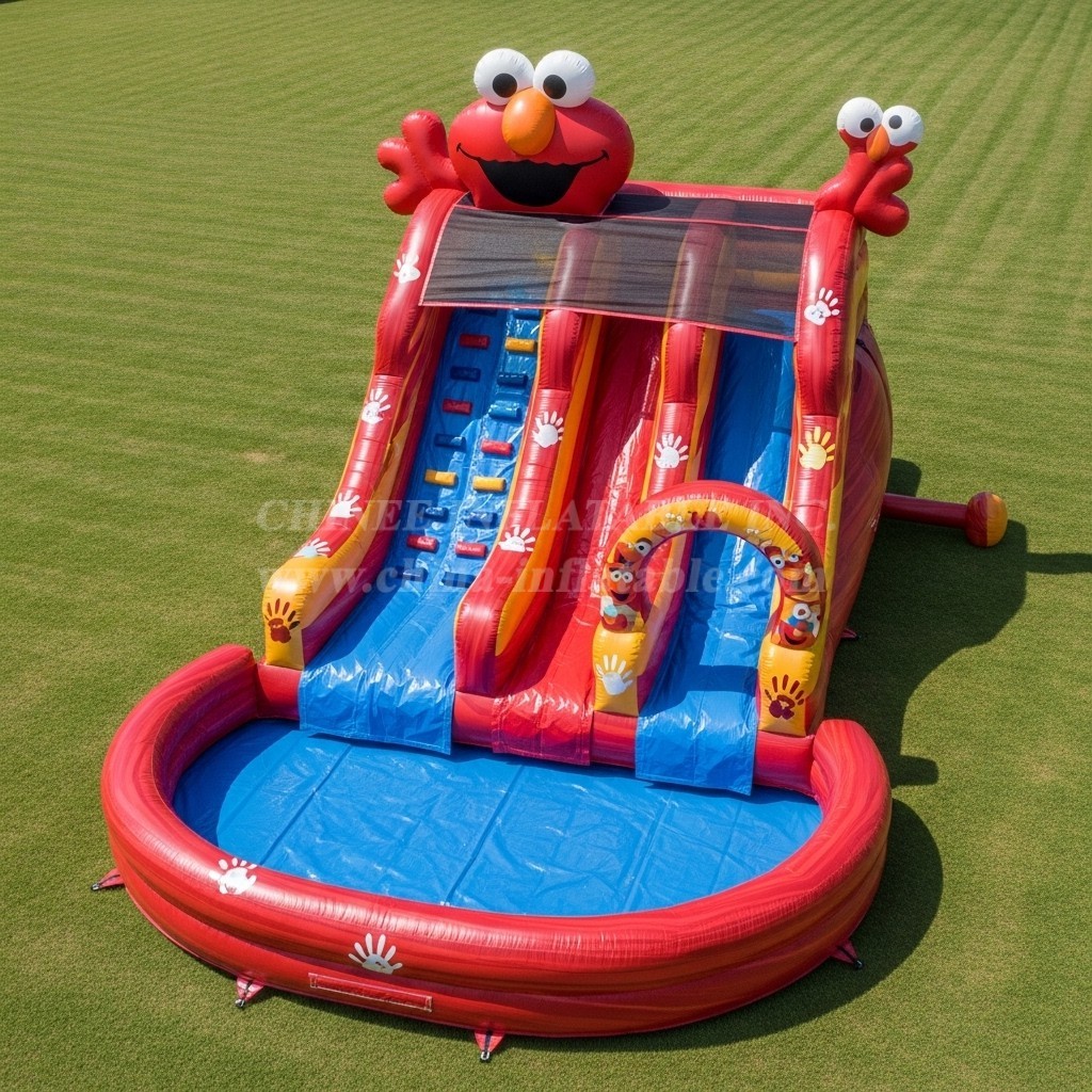 T8-7564 Tickle Me Elmo Theme Inflatable Water Slide