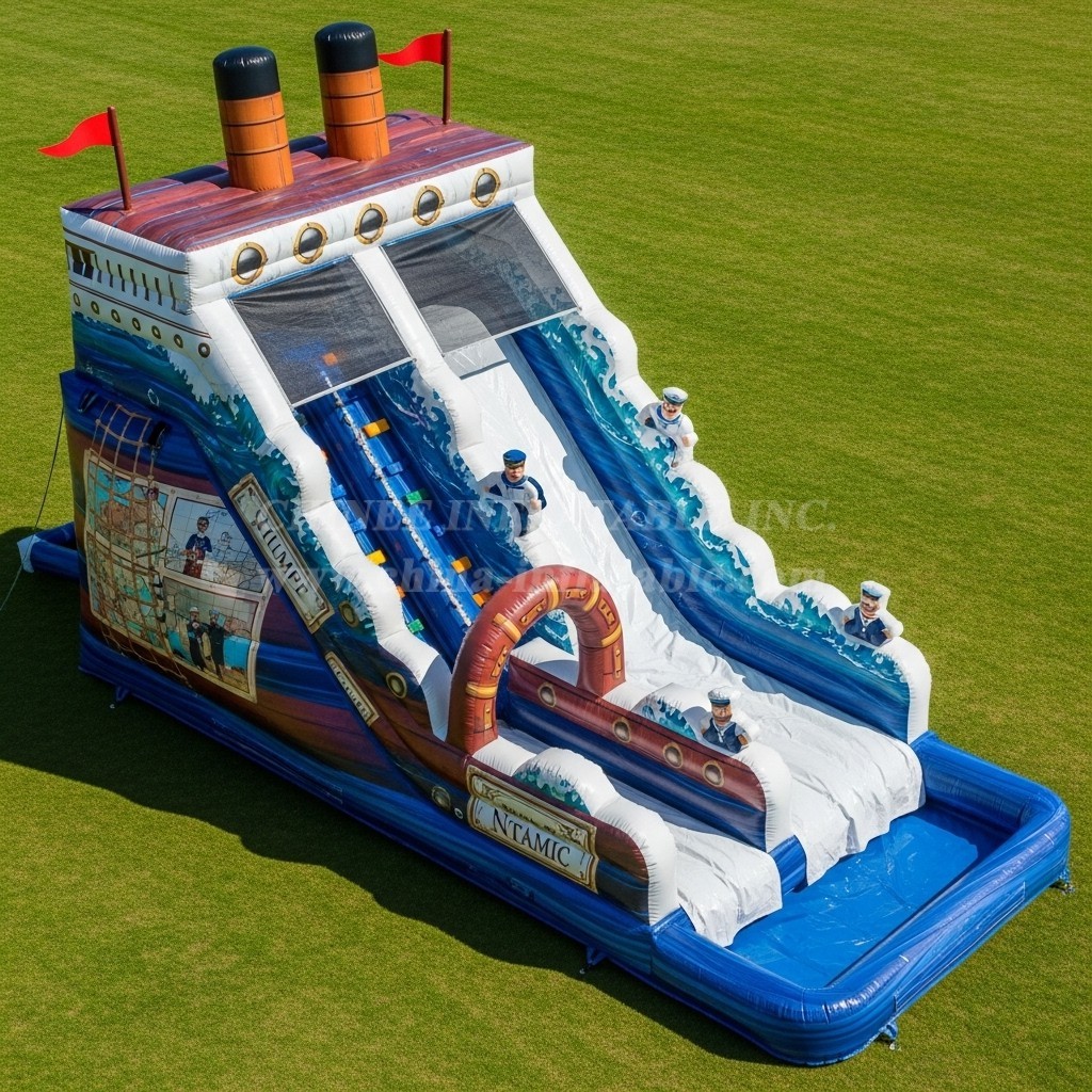 T8-7578 Titanic Theme Inflatable Water Slide