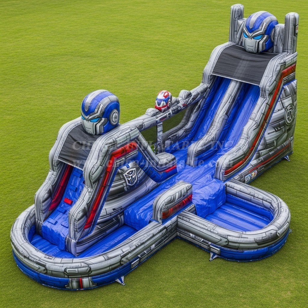 T8-7598 Transformers Theme Inflatable Water Slide