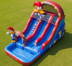 T8-7609 Woody Woodpecker Theme Inflatable Water Slide