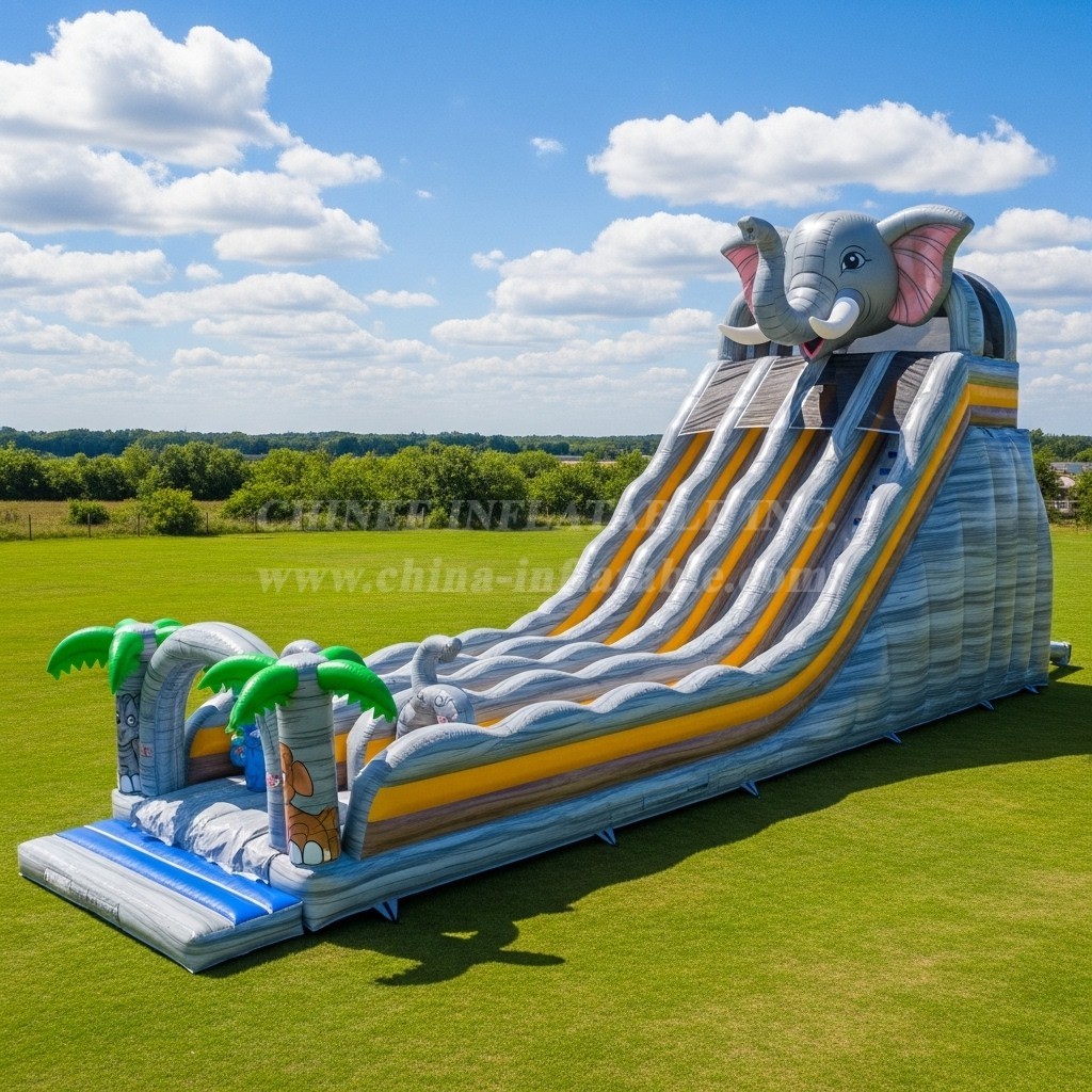 T8-7761 Elephant Theme Inflatable Slide