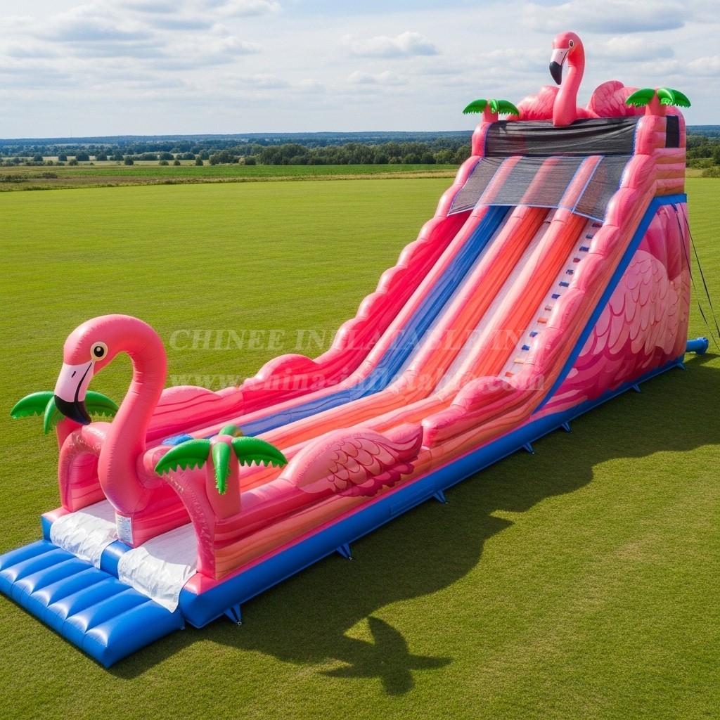 T8-7766 Flamingo Theme Inflatable Slide