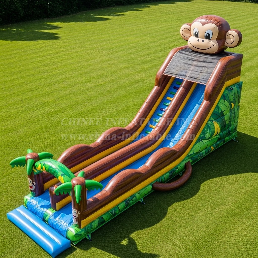 T8-7792 Monkey Theme Inflatable Slide