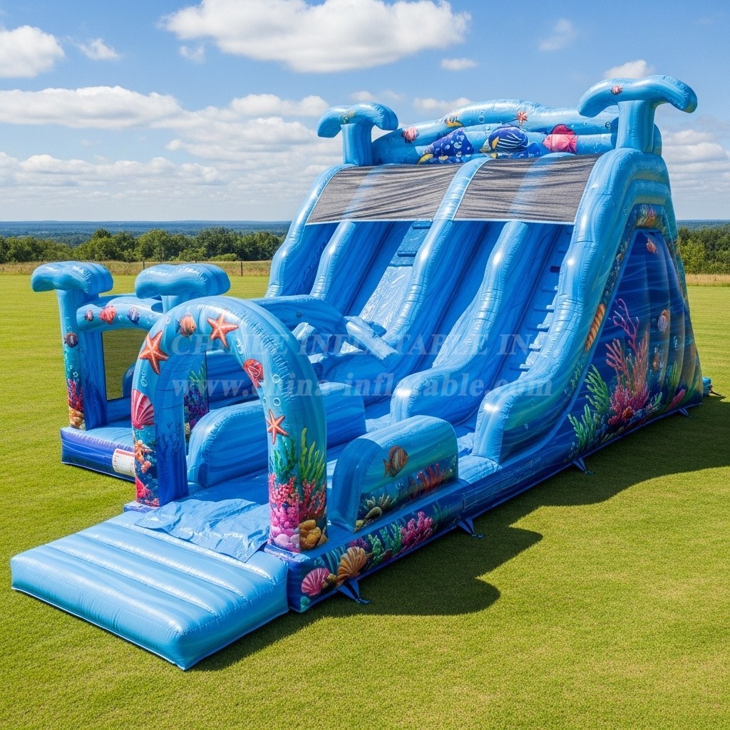 T8-7795 Ocean Theme Inflatable Slide