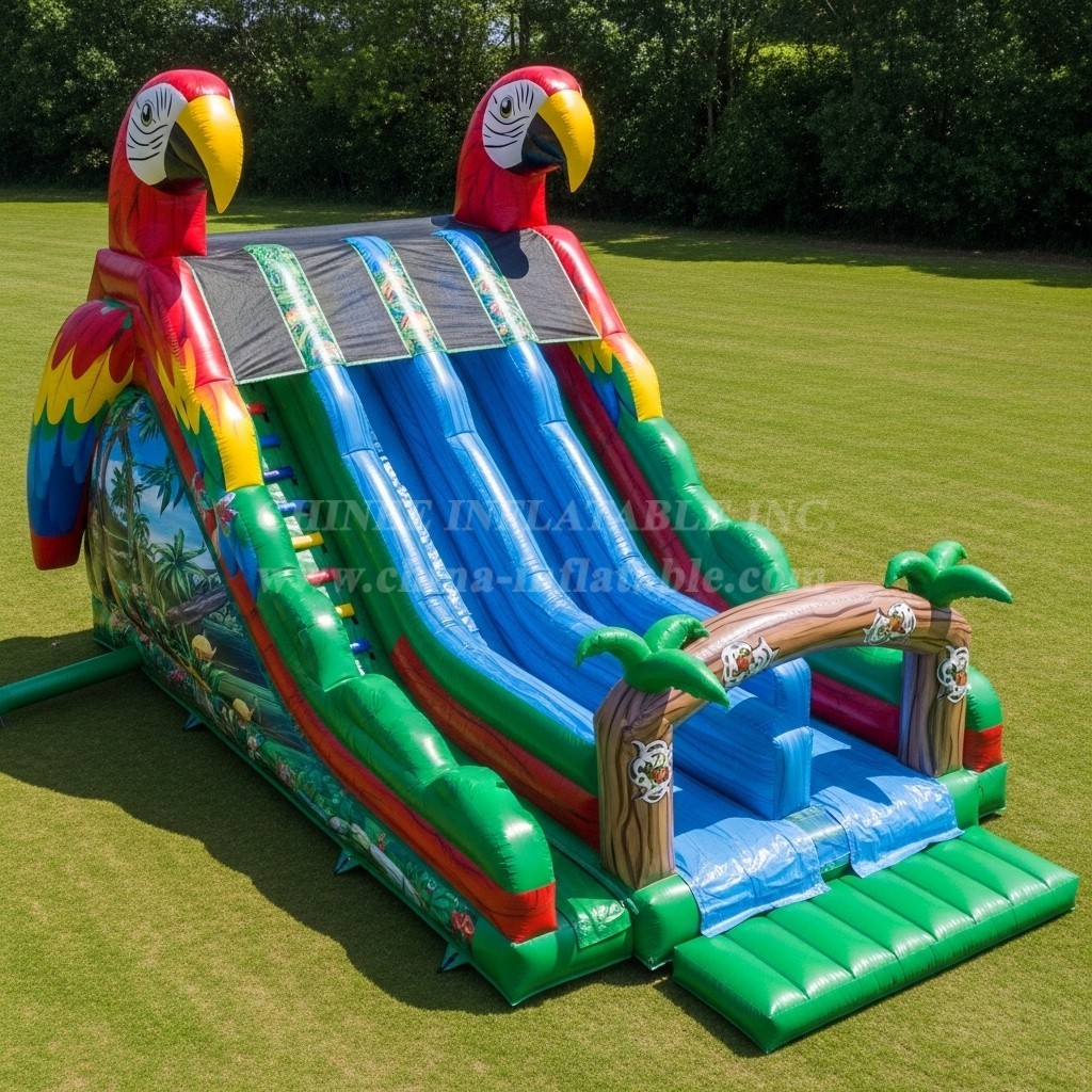 T8-7802 Parrot Theme Inflatable Slide