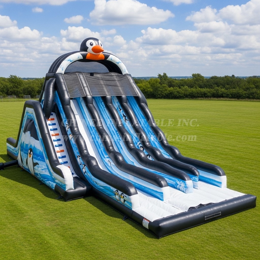 T8-7805 Penguin Theme Inflatable Slide