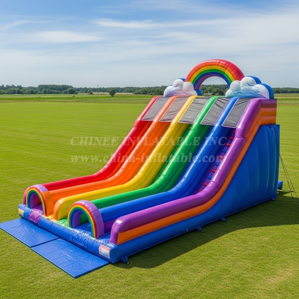 T8-7813 Rainbow Theme Inflatable Slide