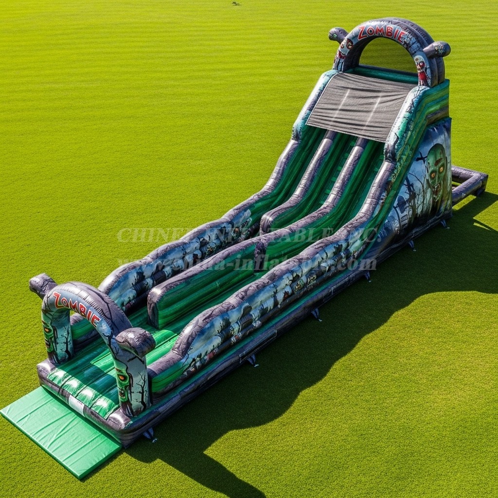 T8-7827 Zombie Theme Inflatable Slide