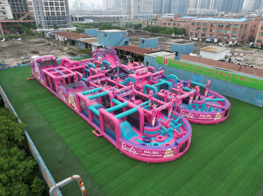CR2-10 Barbie Theme Challenging Run Giant Inflatable Obstacle Courses