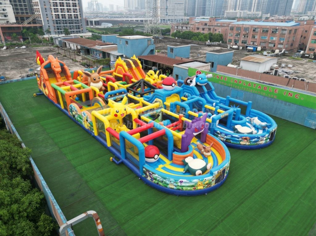 CR2-106 Pokemon Theme Challenging Run Giant Inflatable Obstacle Courses