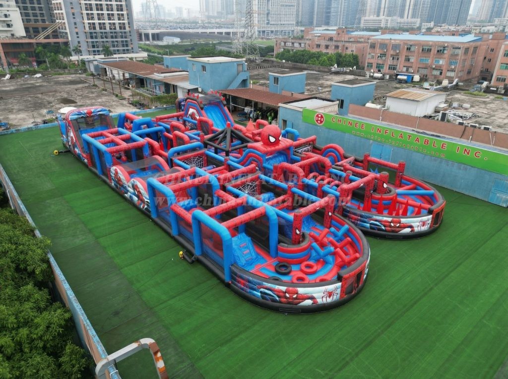 CR2-124 Spider-Man Theme Challenging Run Giant Inflatable Obstacle Courses