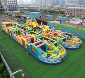 CR2-126 SpongeBob Theme Challenging Run Giant Inflatable Obstacle Courses