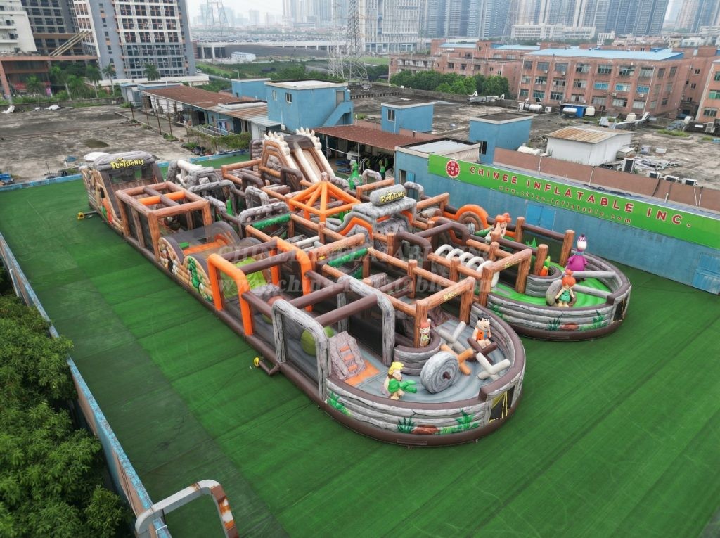 CR2-146 The Flintstones Theme Challenging Run Giant Inflatable Obstacle Courses