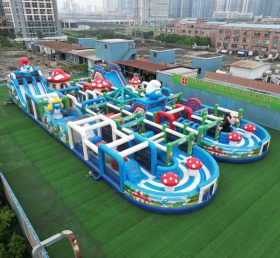 CR2-151 The Smurfs Theme Challenging Run Giant Inflatable Obstacle Courses