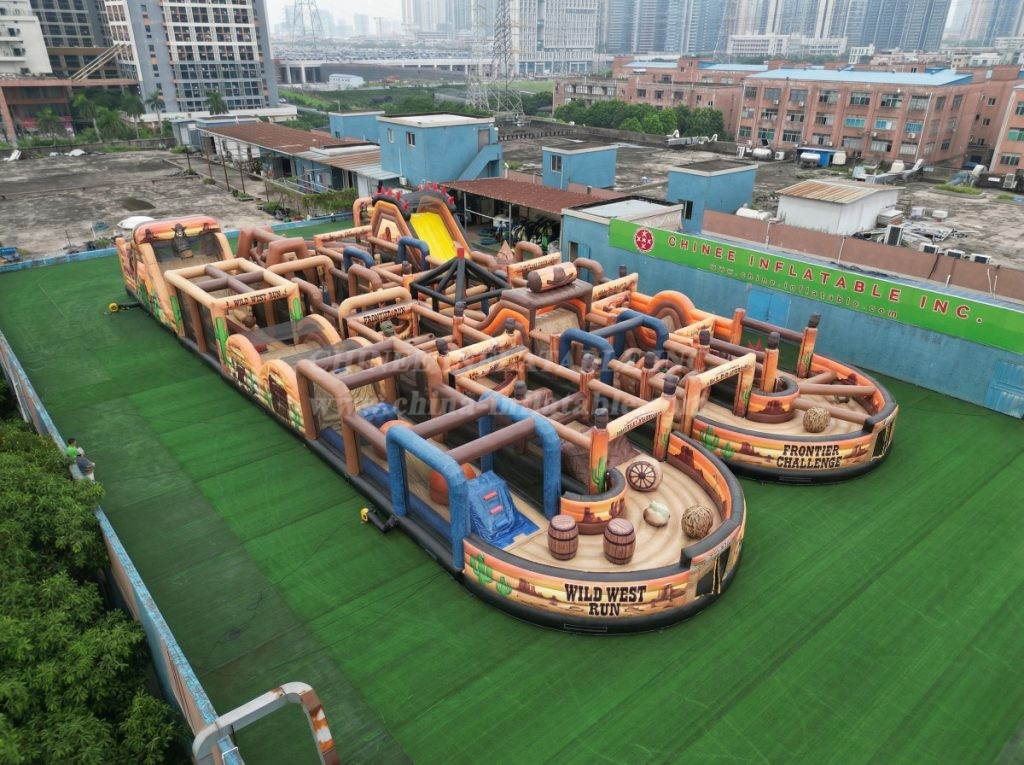 CR2-160 Wild West Theme Challenging Run Giant Inflatable Obstacle Courses