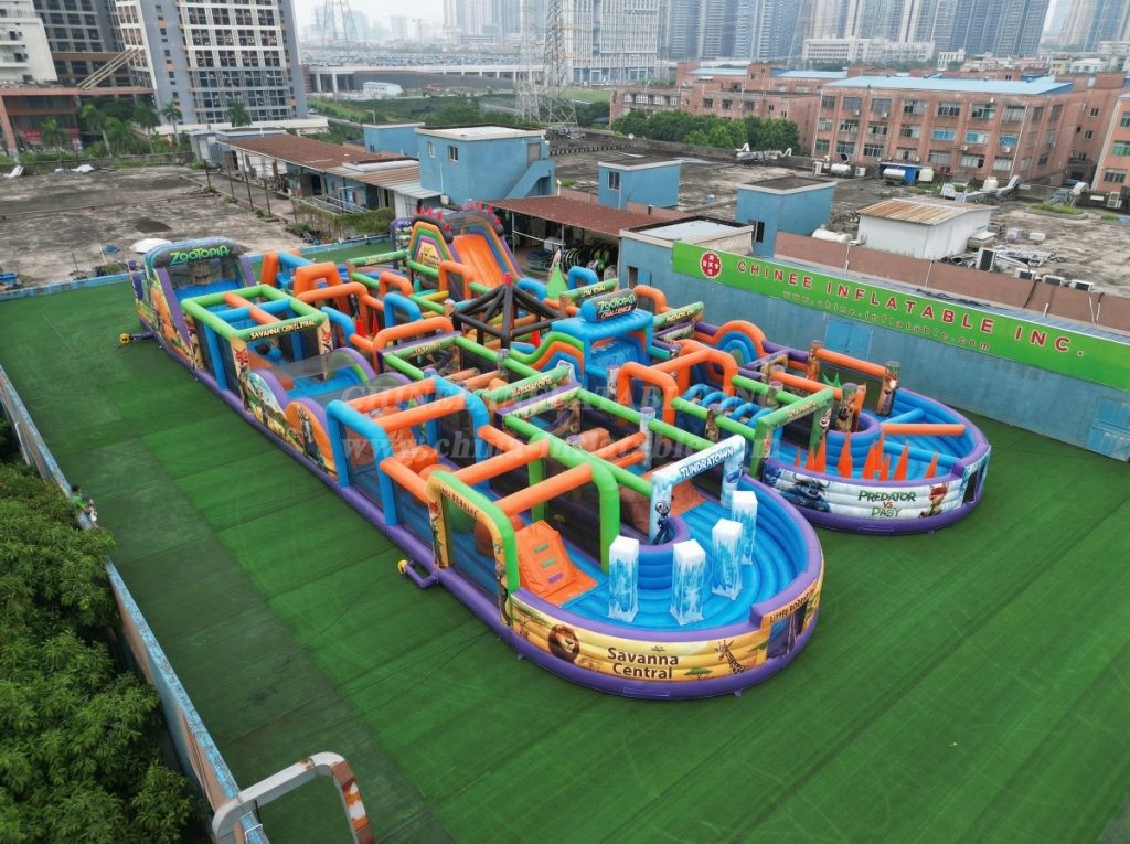 CR2-169 Zootopia Theme Challenging Run Giant Inflatable Obstacle Courses