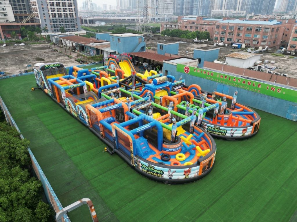 CR2-171 Zootopia Theme Challenging Run Giant Inflatable Obstacle Courses