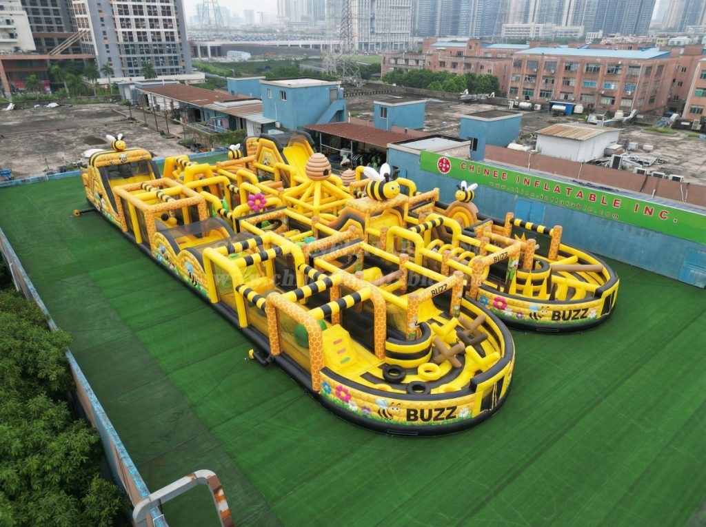 CR2-175 Bee Theme Challenging Run Giant Inflatable Obstacle Courses