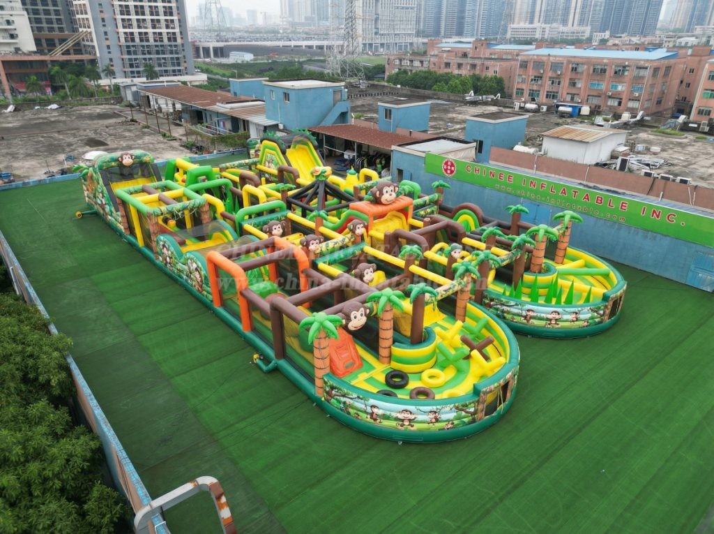 CR2-213 Monkey Theme Challenging Run Giant Inflatable Obstacle Courses