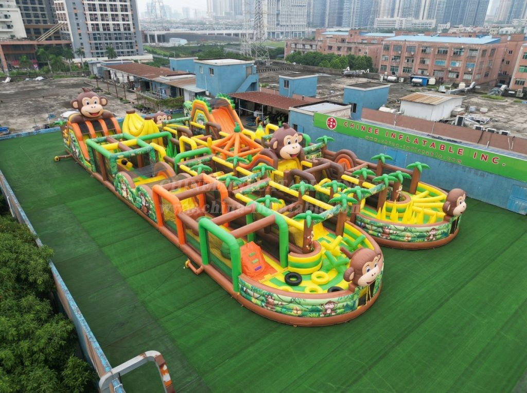 CR2-214 Monkey Theme Challenging Run Giant Inflatable Obstacle Courses
