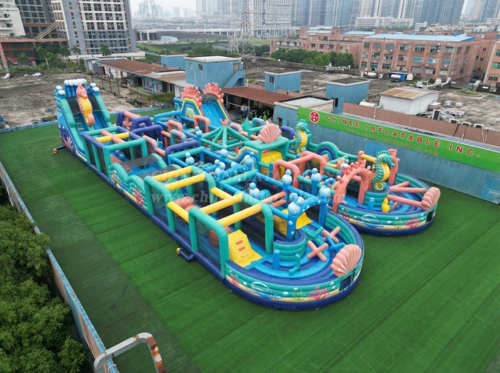 CR2-231 Seahorse Theme Challenging Run Giant Inflatable Obstacle Courses