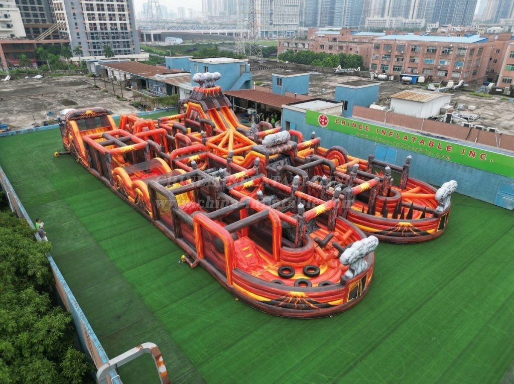 CR2-249 Volcano Theme Challenging Run Giant Inflatable Obstacle Courses