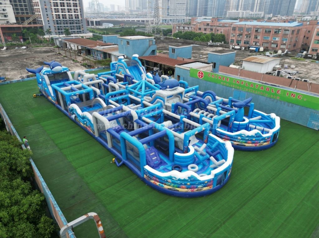 CR2-251 Whale Theme Challenging Run Giant Inflatable Obstacle Courses