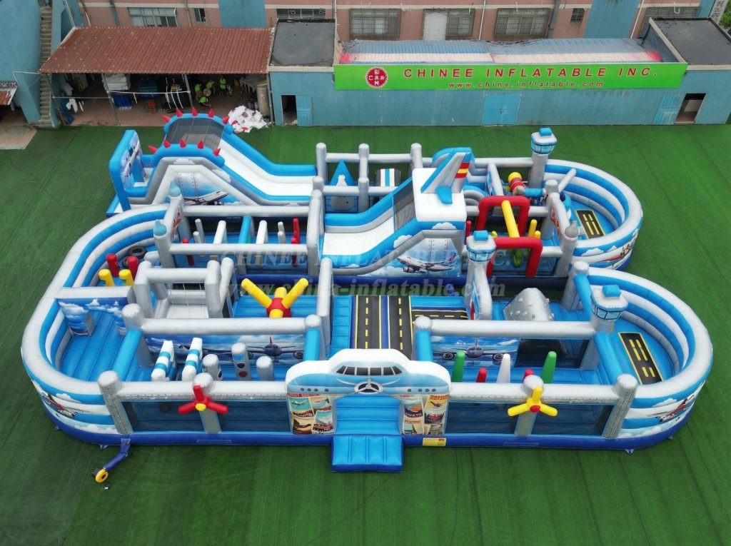 CR2-258 Airplane Theme Challenging Run Giant Inflatable Obstacle Courses