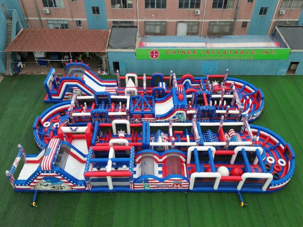 CR2-261 American Style Theme Challenging Run Giant Inflatable Obstacle Courses
