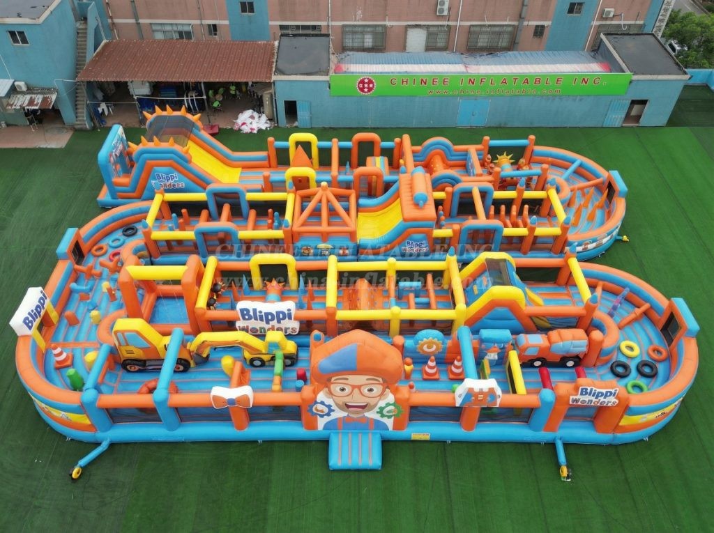CR2-273 Blippi Wonders Theme Challenging Run Giant Inflatable Obstacle Courses