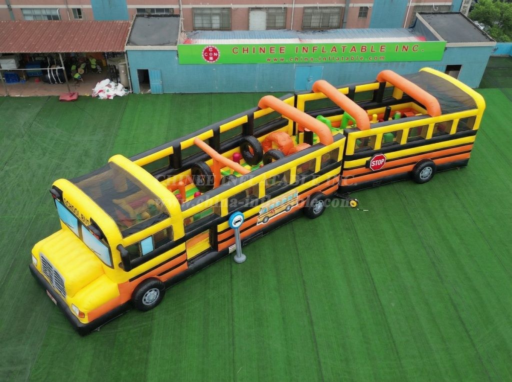CR2-276 Bus Theme Challenging Run Giant Inflatable Obstacle Courses