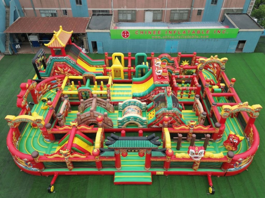CR2-284 Chinese Style Theme Challenging Run Giant Inflatable Obstacle Courses