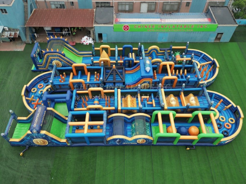CR2-289 Cryptocurrency Theme Challenging Run Giant Inflatable Obstacle Courses