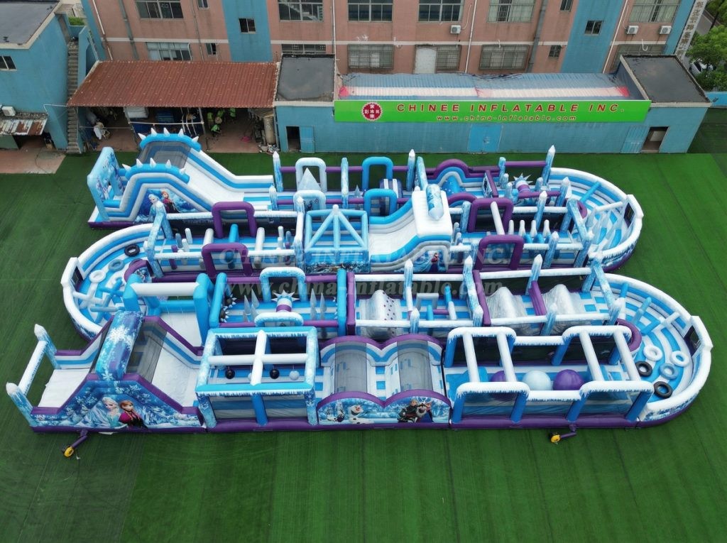 CR2-298 Frozen Theme Challenging Run Giant Inflatable Obstacle Courses
