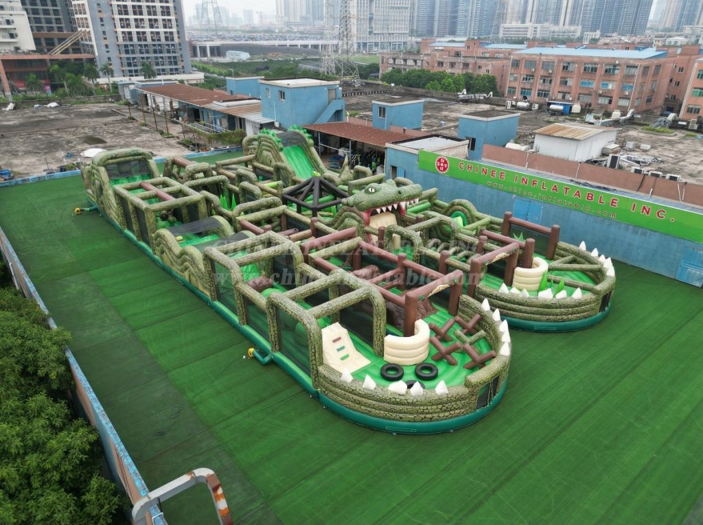 CR2-34 Crocodile Theme Challenging Run Giant Inflatable Obstacle Courses