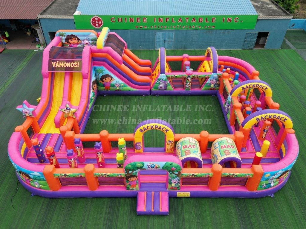 CR2-348 Dora Theme Challenging Run Giant Inflatable Obstacle Courses
